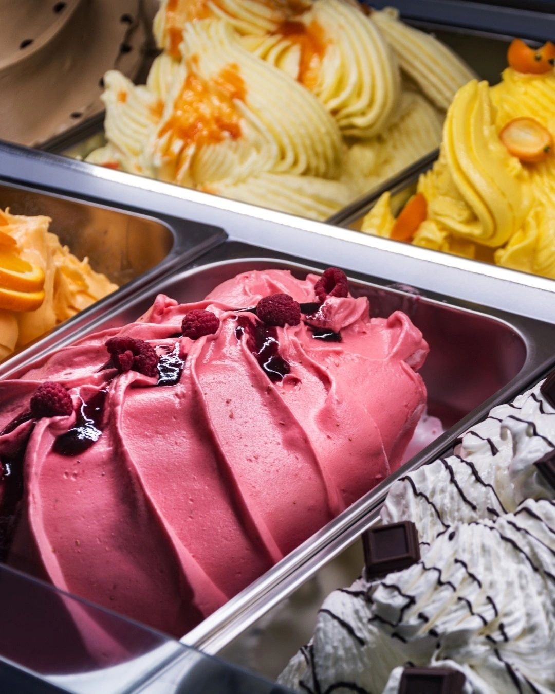 Colorful sorbet flavors